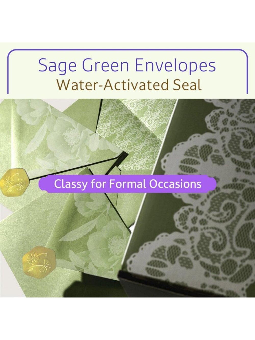 Floral Thank You Cards Set - Die-Cut Gold Foil, 100 Cards & Envelopes Included - Picture 8 of 9